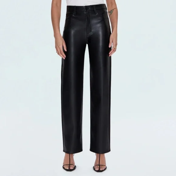 PISTOLA Black faux Leather pants Size 24 - Picture 1 of 11